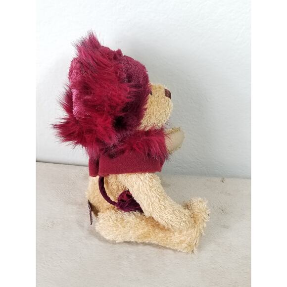 Ruby Brass Button Bears Teddy Bear 2004 Handcrafted 13" The Bear of Happiness - Picture 11 of 13